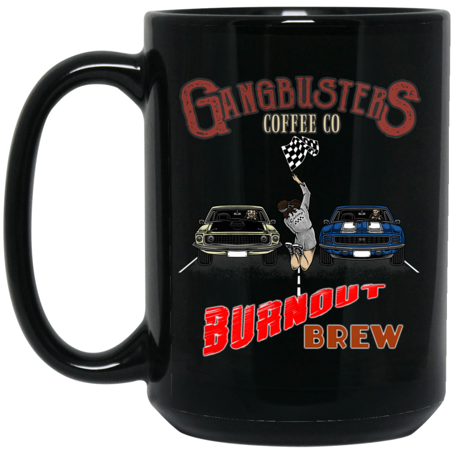 Burnout Brew Black Mug, 15 oz.